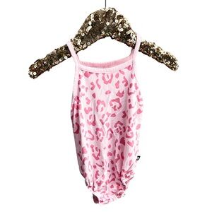 *CLEARANCE* Kyte Baby 18M Spaghetti Strap Leotard in Sakura Leopard